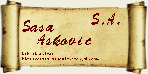 Saša Ašković vizit kartica